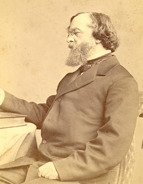 Photograph of James Freeman Clarke sitting, in profile.