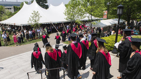 Students processing at graduation