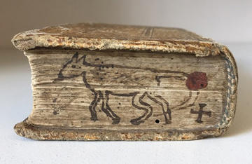 Rare book with sketch of a dog.