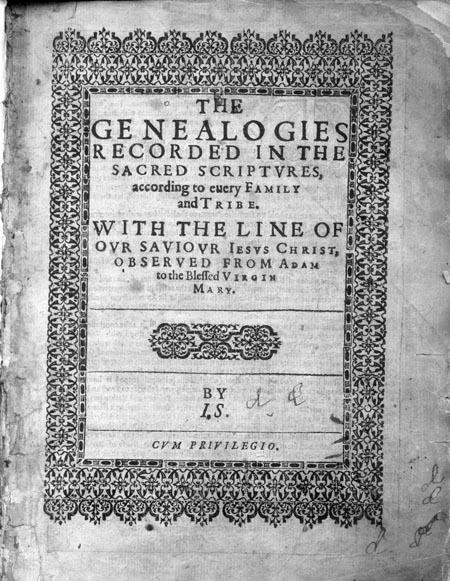 Speed's Genealogies:Title Page: Title Page