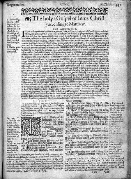 Page from the Geneva Bible