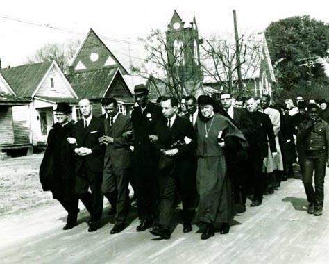 Civil rights protesters marching from Selma to Montgomery
