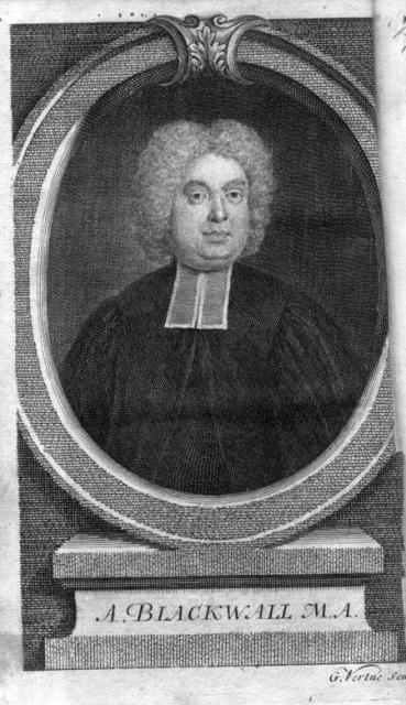 Anthony Blackwall, M.A. dressed in a clerical gown